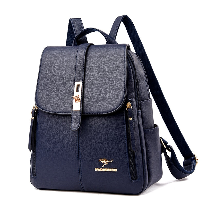 Sac à dos simili cuir bleu – Image 2