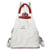 Sac à dos pour femme simili cuir PU blanc