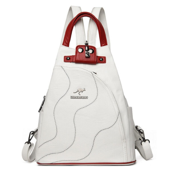 Sac à dos pour femme simili cuir PU blanc