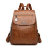 Sac à dos simili cuir marron pour femme