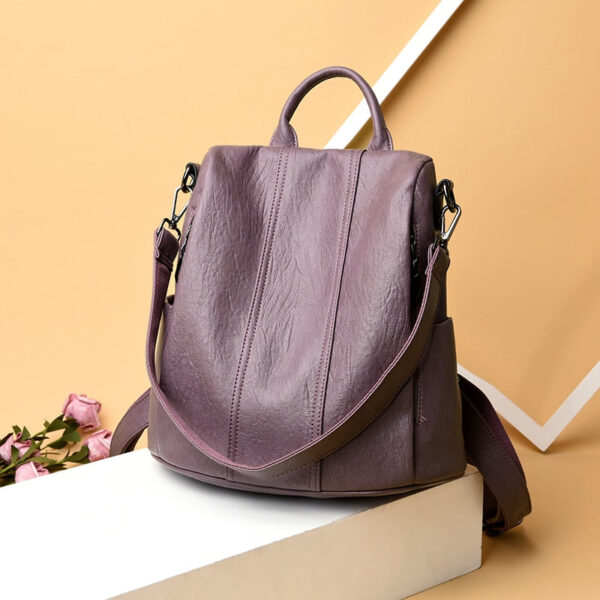 Sac à dos en simili cuir à effet lavande
