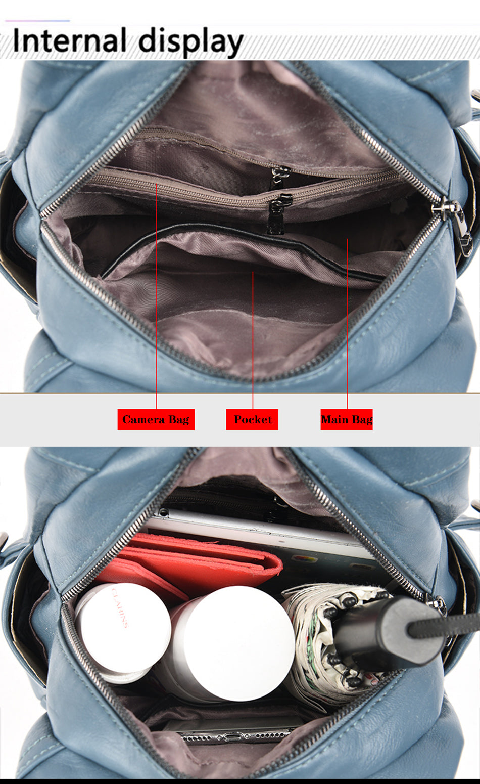 Sac à dos pour femme simili cuir PU noir