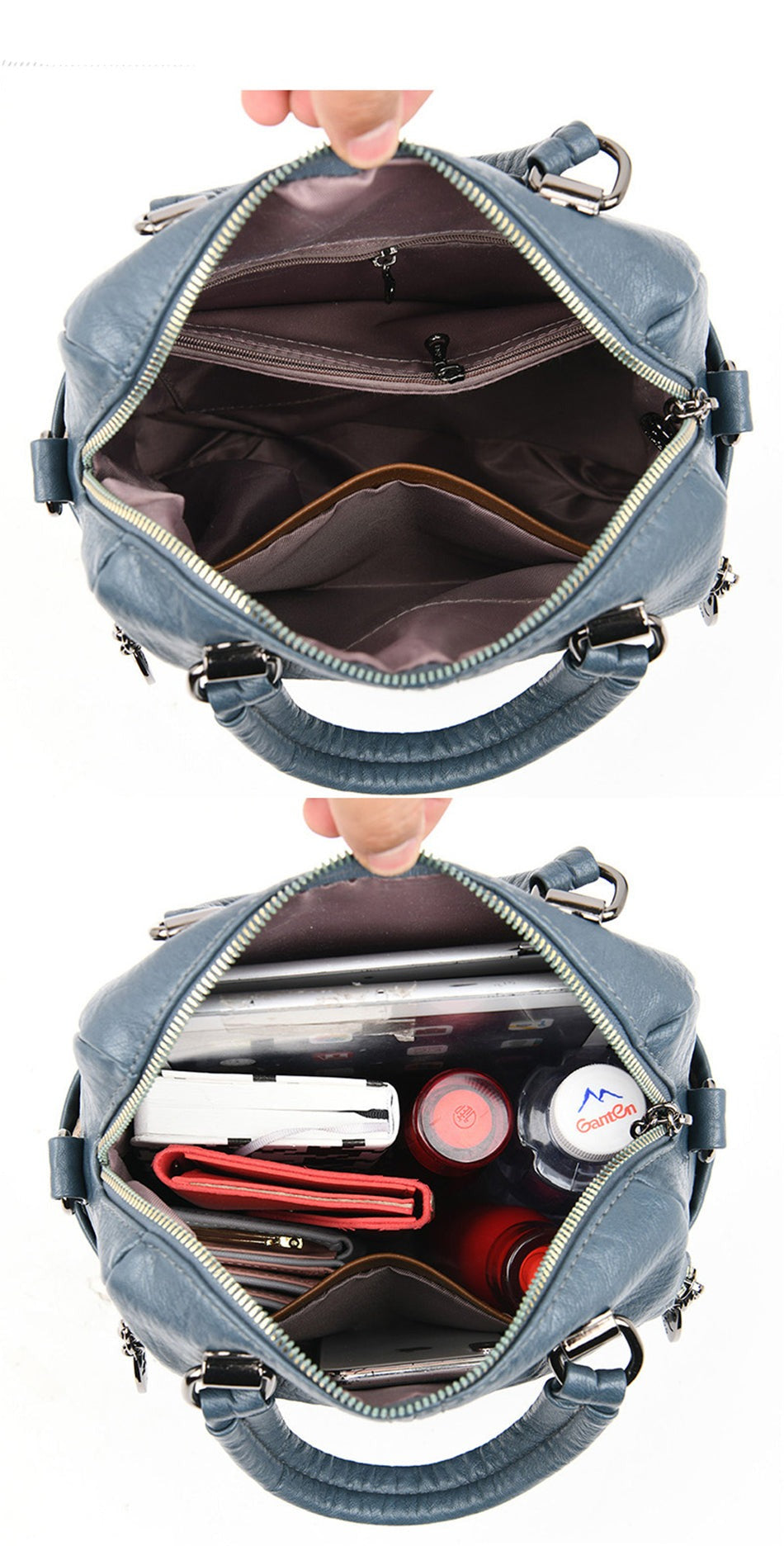 Sac à dos femme simili cuir zippé