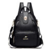 Sac à dos noir moderne similicuir femme