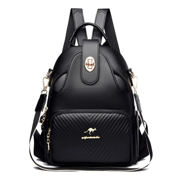 Sac à dos noir moderne similicuir femme