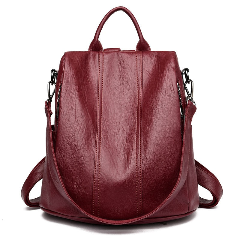 Sac à dos bordeaux simili cuir – Image 2