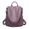 Sac à dos en simili cuir à effet lavande