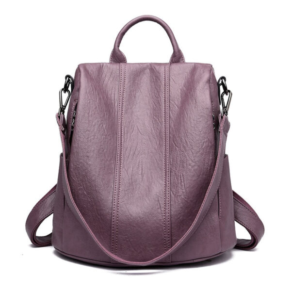 Sac à dos en simili cuir à effet lavande