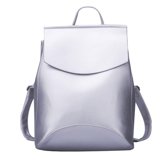 Sac à dos blanc pour cours simili cuir – Image 2