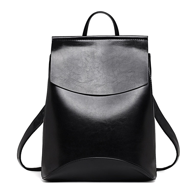 Sac à dos cours simili cuir noir – Image 2