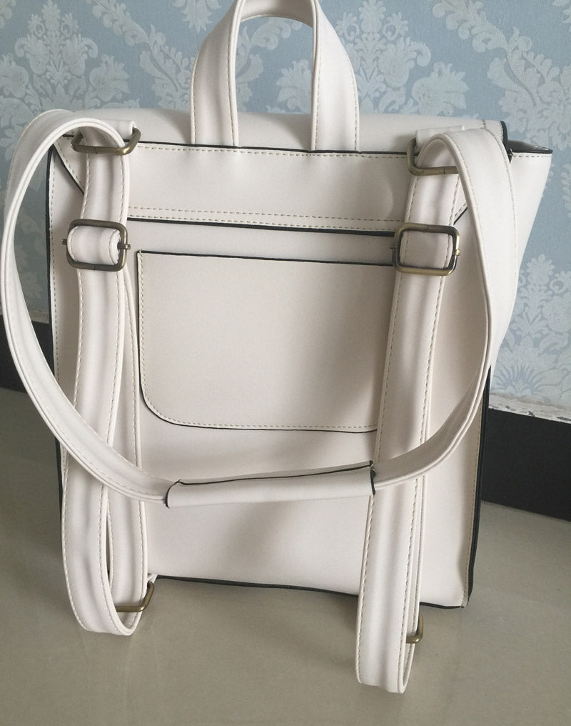 Sac à dos PU vintage blanc