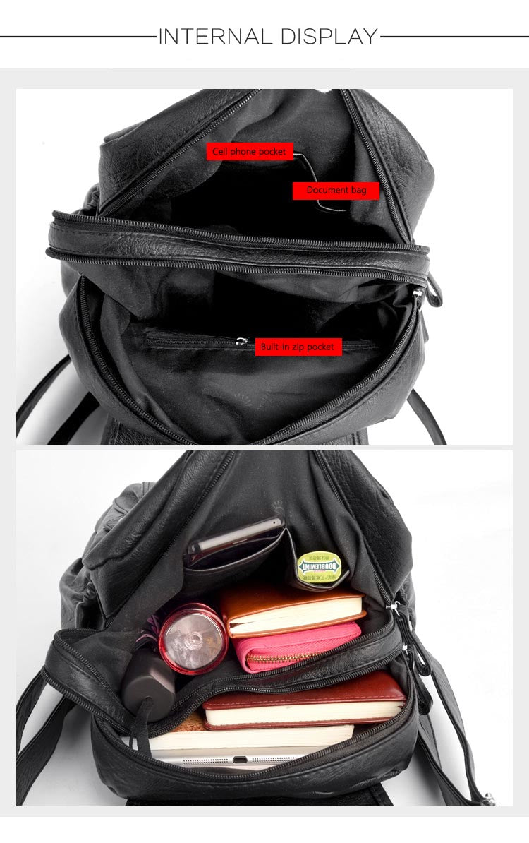 Sac à dos femme simili cuir double fermeture argenté