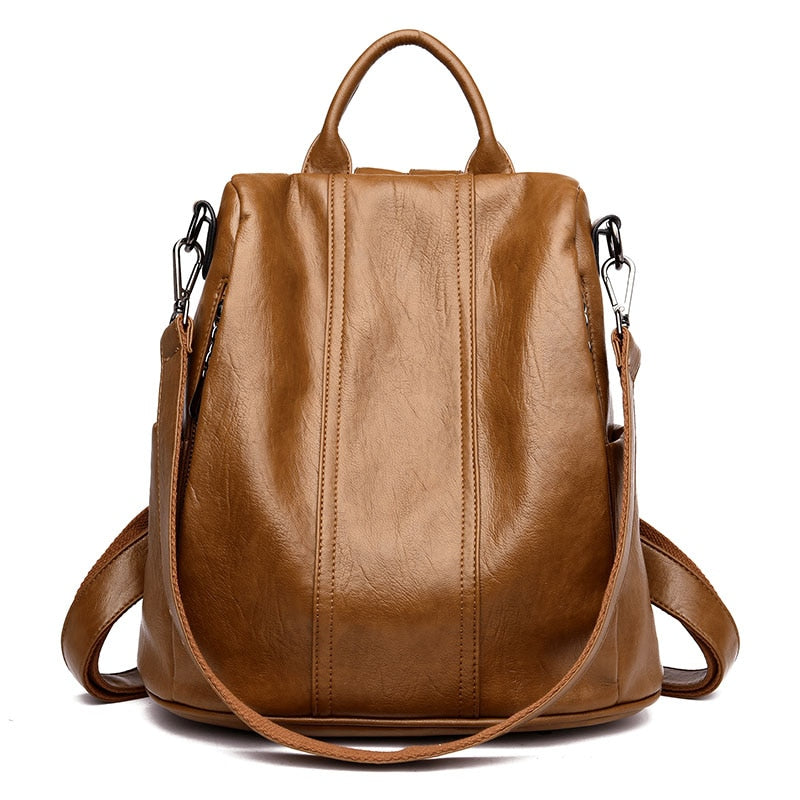 Sac à dos femme grand simili cuir multifonction – Image 2