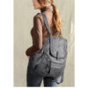Sac à dos femme simili cuir gris