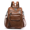 Sac à dos femme en PU marron