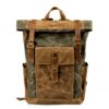 Sac à dos en toile et cuir homme