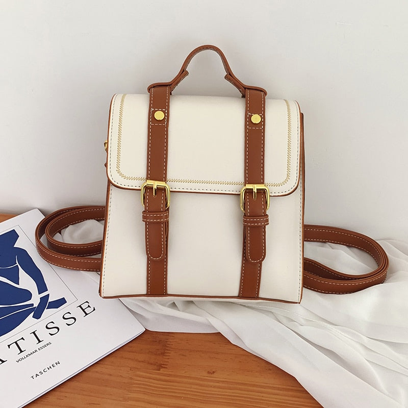Sac à dos vintage en cuir simili élégant – Image 2