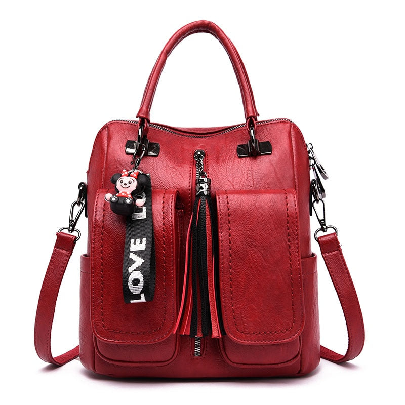 Sac à dos simili cuir zippé femme