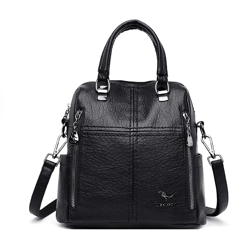Sac à dos femme simili cuir zippé – Image 2