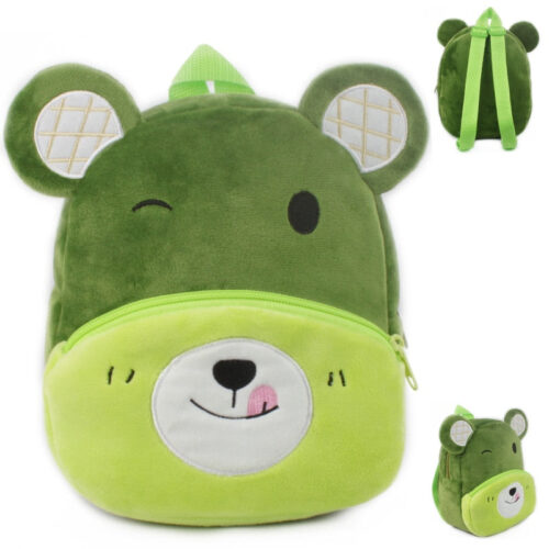 Sac à dos en peluche nounours vert