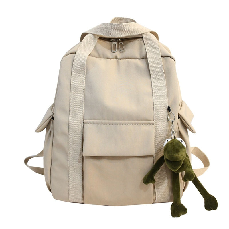 Sac à dos collège blanc beige – Image 2