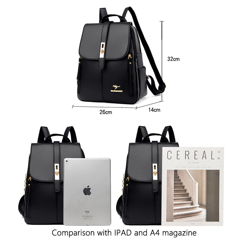 Sac à dos simili cuir noir femme