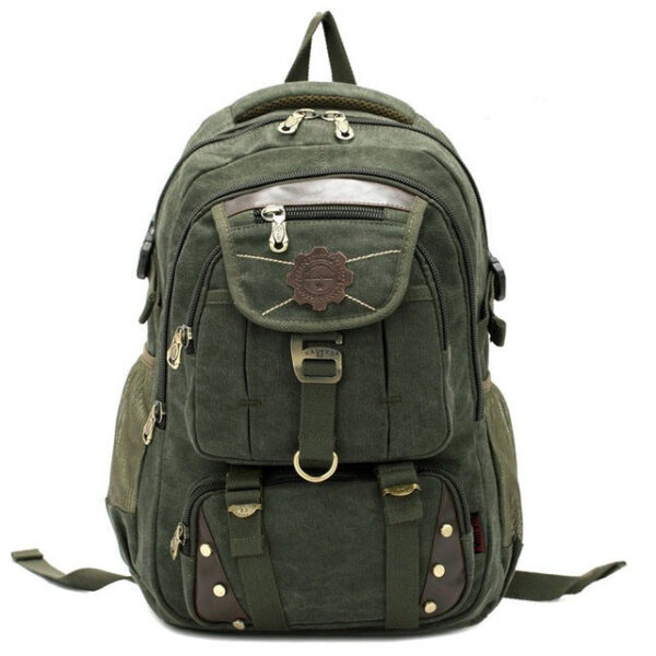 Sac à dos vintage toile verte pour femme