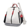 Sac à dos en cuir simili rouge et blanc de ville