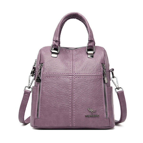Sac à dos en simili cuir grain pour femme