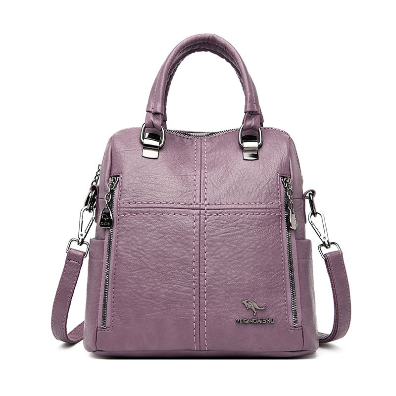 Sac à dos en simili cuir grain pour femme – Image 2