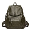 Sac à dos femme vert en simili cuir mouton
