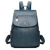 Sac à dos en simili cuir pour femme bleu avec bretelle