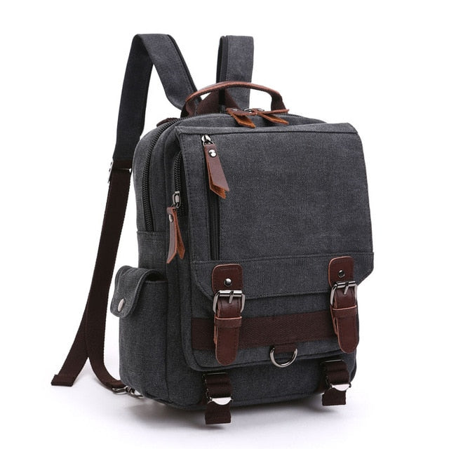 Sac à dos en toile transformable en sac à bandoulière
