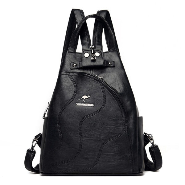 Sac à dos pour femme simili cuir PU noir