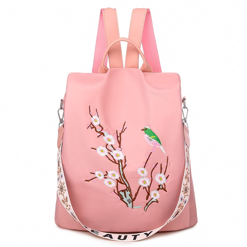 Sac à dos laptop femme motif oiseaux – Image 2