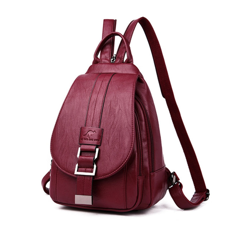 Sac à dos prune pour femme simili cuir – Image 2