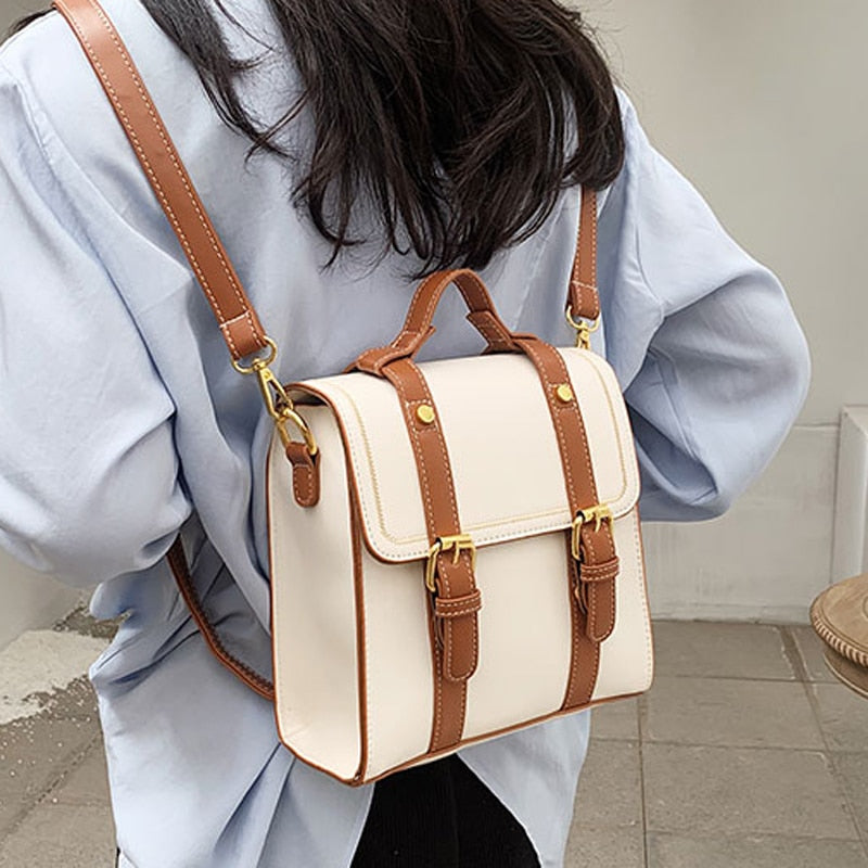 Sac à dos vintage en cuir simili élégant