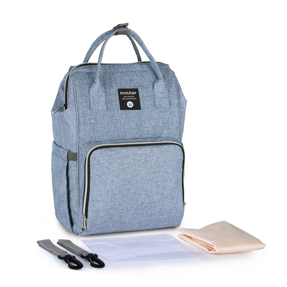 Sac à dos bleu pour changer bébé – Image 2