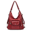 Sac à dos simili cuir prune 3 en 1