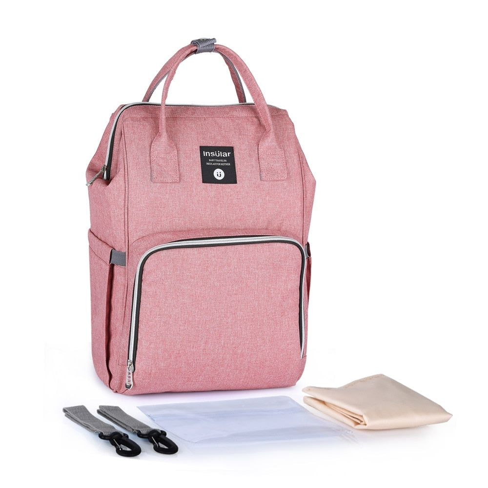 Sac à dos rose pour changer bébé fille