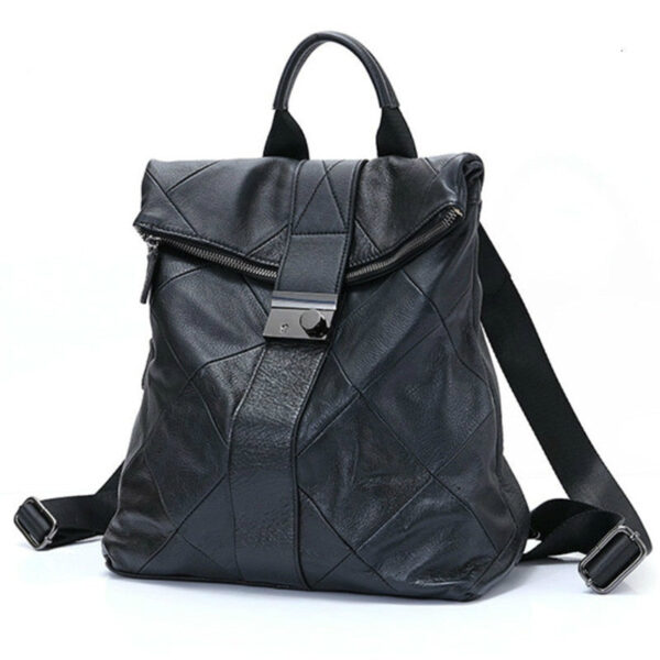 Sac à dos simili cuir femme noir
