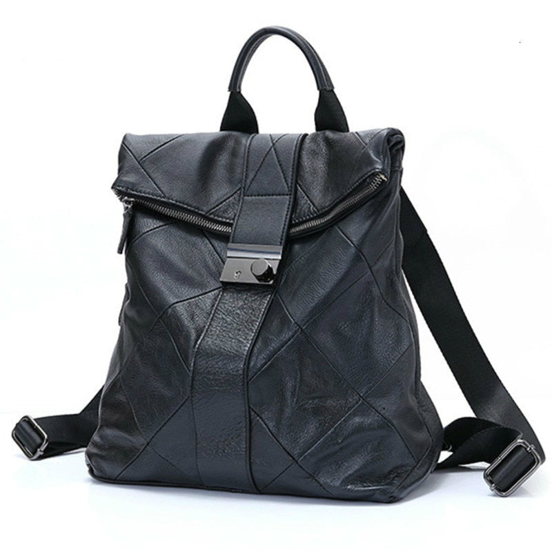 Sac à dos simili cuir femme noir
