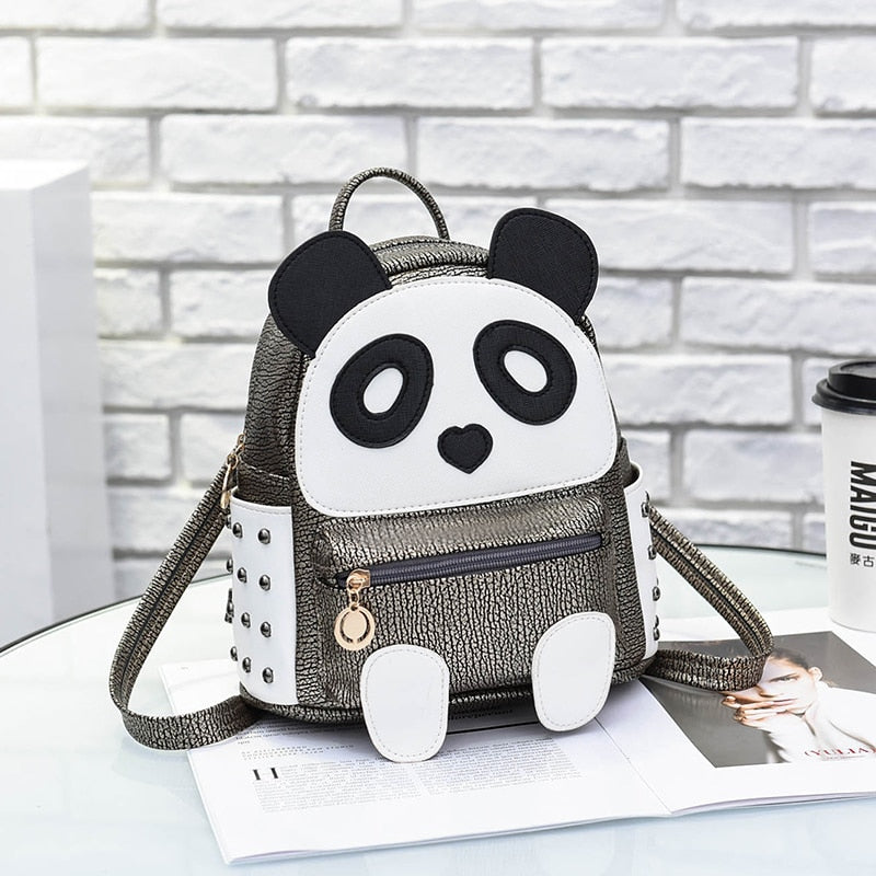 Sac à dos avec tête de panda gris – Image 2