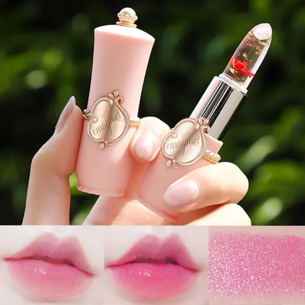 Lot de 6 rouges à lèvres type gelée transparente aux fleurs séchées